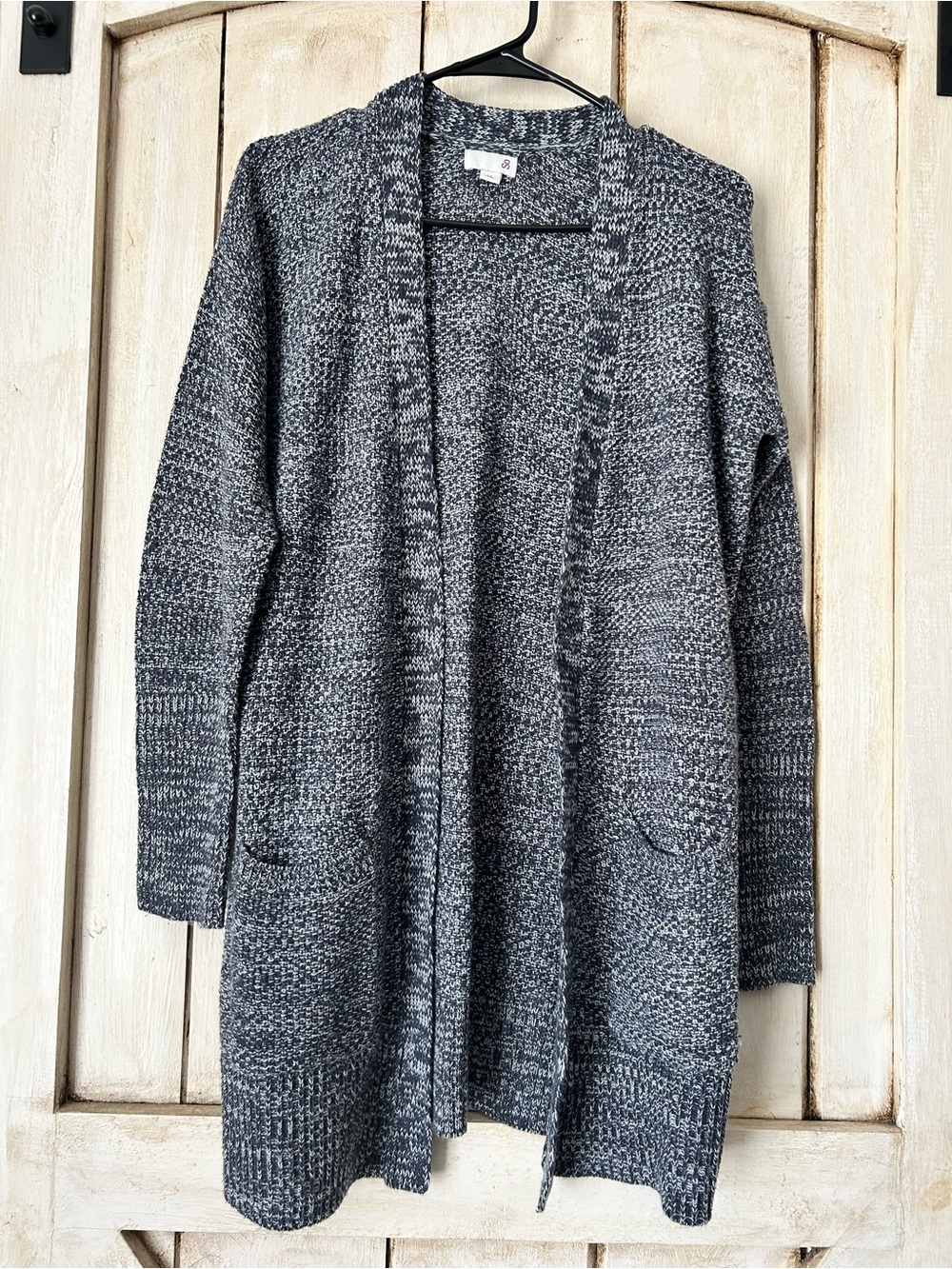 SO Marled Open-Front Longline Cardigan - Gray